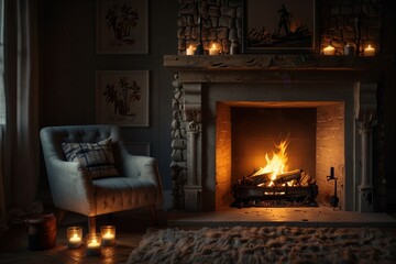 cozy interior in winter