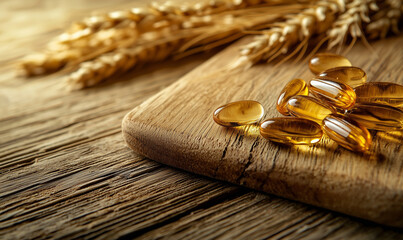 Nutritional supplements kitchen table food photography natural ingredients close-up health benefits
