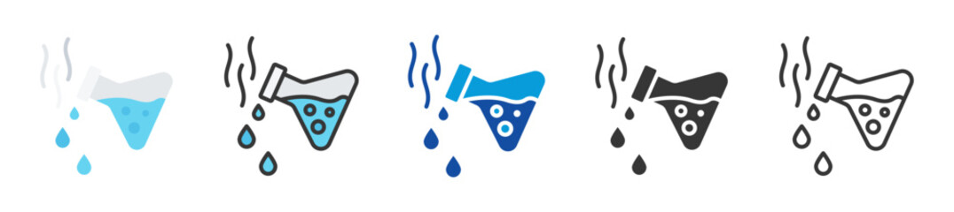 sulfate process icon set multi style various collection