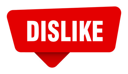 dislike red sticker isolated on transpatent background. dislike sign