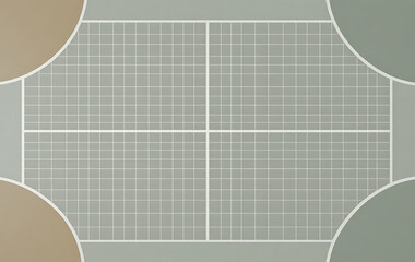 Symmetrical design template featuring a central grid pattern with curved corners and a minimalist color scheme for modern backgrounds