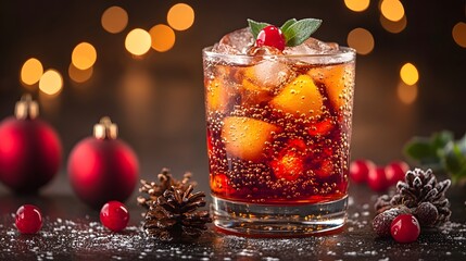 Vintage Red Christmas Background - Classic Cola Holiday Theme - Festive Red & White Design for Marketing