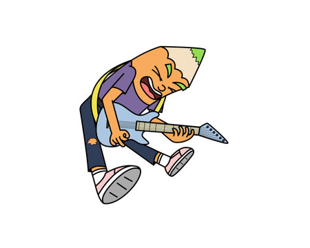 Cute anthropomorphic pencil characters in various costumes and professions