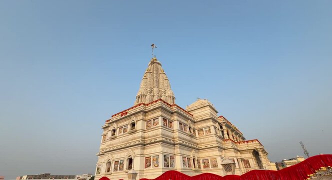 Wide-Angle View of Magnificent Prem Mandir Temple Complex in Vrindavan