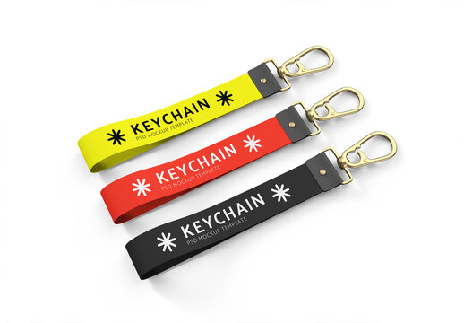 Three Keychain Mockup