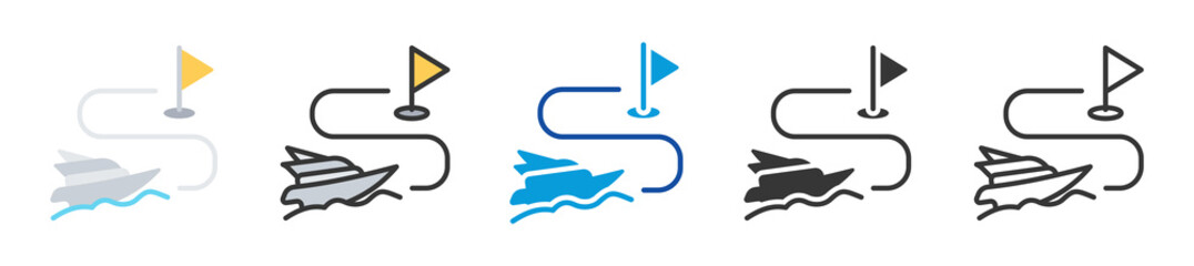 course icon set multi style various collection