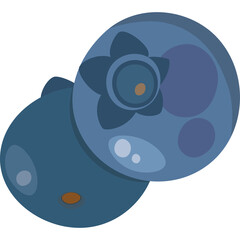 Close up Of Two Blueberries With A Star Shape On Top Against A Transparent Background