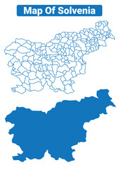 Slovenia Outline Map Vector – High Detail Editable European Country Silhouette for Education, Design, and Travel Projects