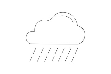 Cloud with rain simple line drawing of a cloud with rain falling from it weather concept.