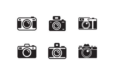 Photo camera icons set, Photography symbol, Simple vintage camera icon, Photo camera icon in different style, vector illustration EPS 10.