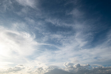 Beautiful blue sky with white clouds