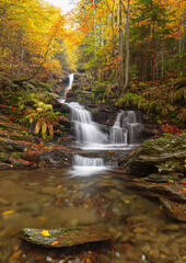 waterfall, autumn, water, nature, landscape, stream, river, forest, cascade, falls, fall, rock, stone, tree, rocks, creek, travel, moss, natural, park, flow, flowing, beautiful, wet, green