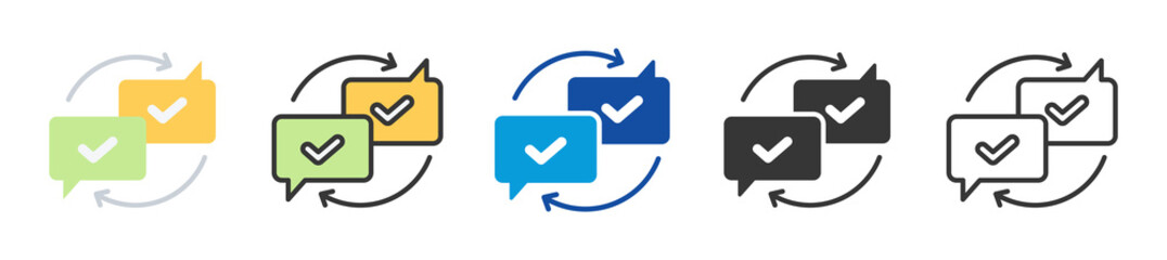 communication icon set multi style various collection