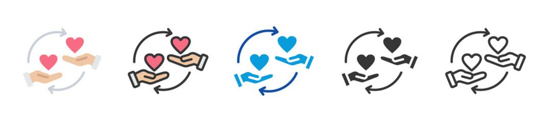 empathy icon set multi style various collection