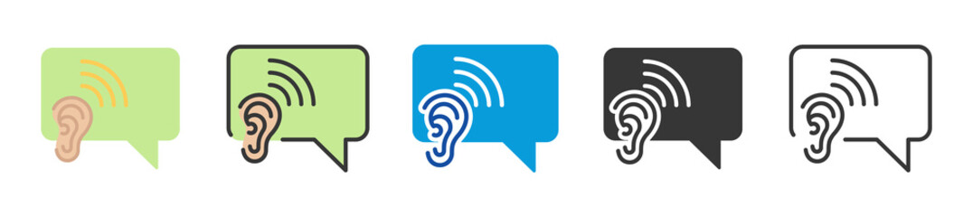 listening icon set multi style various collection