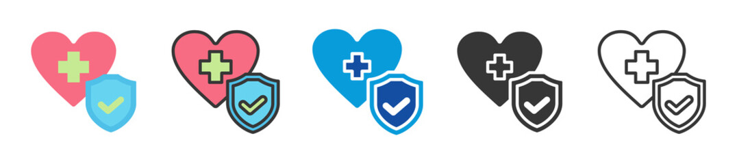 health icon set multi style various collection