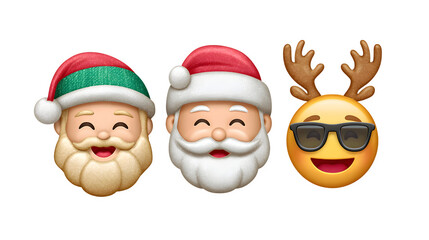 christmas emoji isolated on white background
