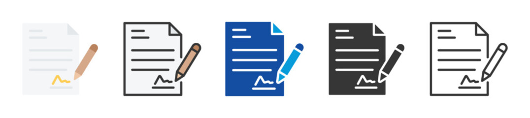 agreement icon set multi style various collection