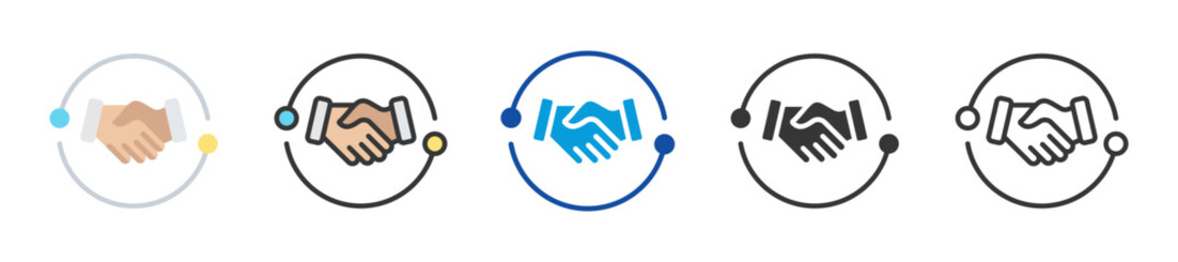 collaboration icon set multi style various collection