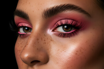 Obraz premium Beauty portrait with vibrant eyeshadow and skin