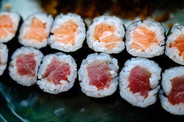 sushi as japanesse gourmet asian food