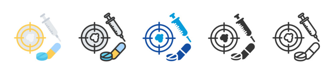 Naklejka na ściany i meble targeted therapy icon set multi style various collection Naklejka na ściany i meble targeted therapy icon set multi style various collection