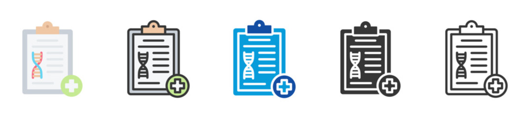 clinical genomic icon set multi style various collection