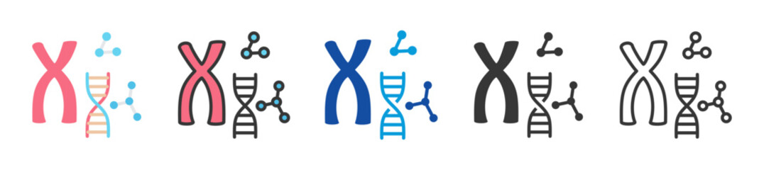cytogenetic icon set multi style various collection