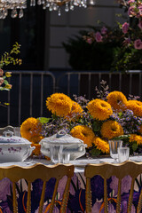 Table served for outdoor party