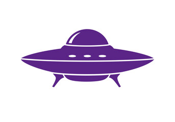 Fototapeta premium Purple UFO Icon A simple graphic of an extraterrestrial spacecraft for design projects and space themes