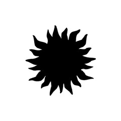 black and white flower isolated on white