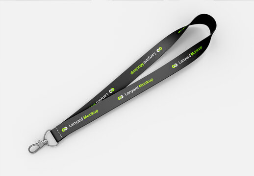 Editable ID Badge Lanyard Mockup