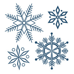 Collection of snowflakes in various designs