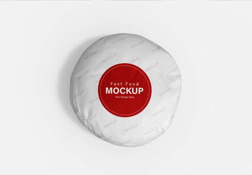 Fast Food Burger Wrapper Mockup