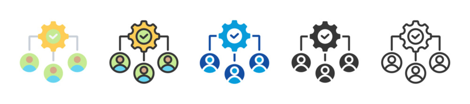 team alignment icon set multi style various collection