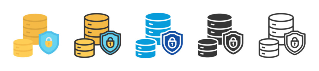 data security icon set multi style various collection