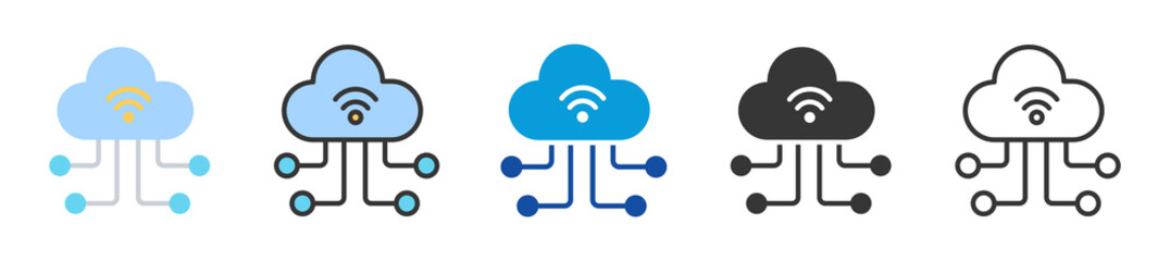 internet of things icon set multi style various collection