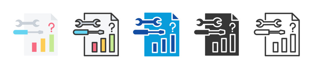 predictive maintenance icon set multi style various collection