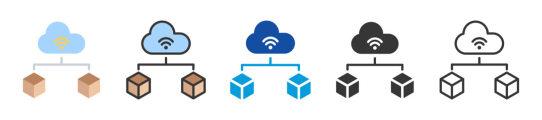 big data icon set multi style various collection