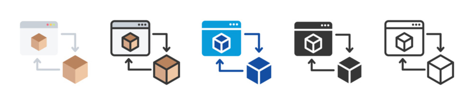 digital twin icon set multi style various collection