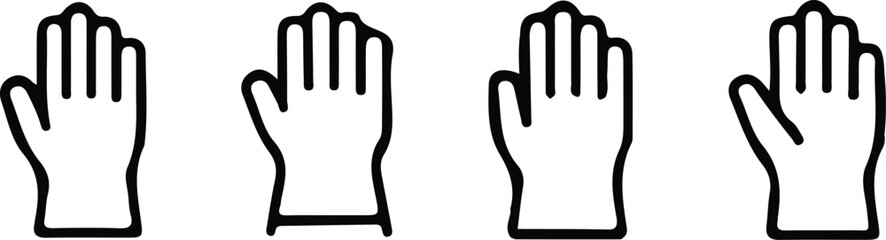 hand wave line icon set vector design 