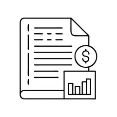 A document with a dollar sign and a bar chart