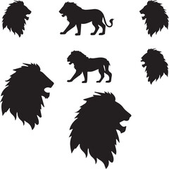 Obraz premium Wild Lion Animal Silhouette Design