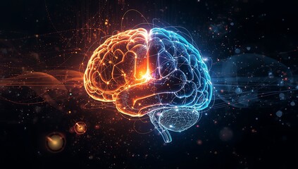 Human brain power mind intelligence concept creative thinking ai neural network idea