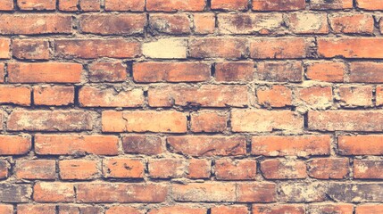 Fototapeta premium Weathered orange and brown masonry structure exhibits a rough, textured surface