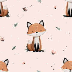 seamless pattern with fox