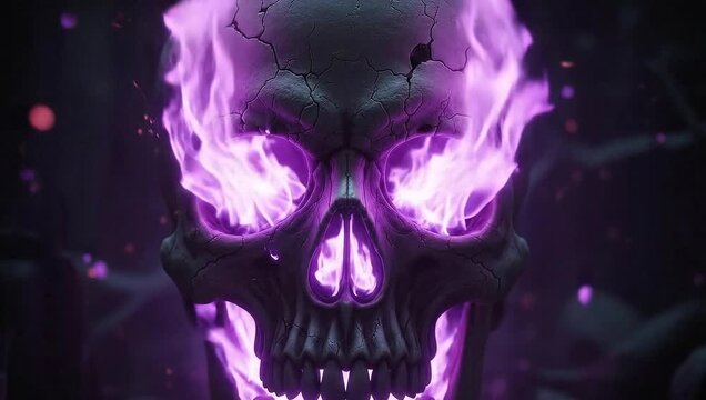 Spooky Skull Halloween Icon Embrace the Horror for Your October Party. A Festive Image for Creepy Celebrations