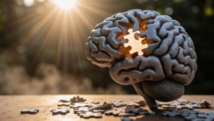 Unlock your potential with this stunning brain puzzle, symbolizing problem-solving, intelligence, and the power of finding solutions with creativity