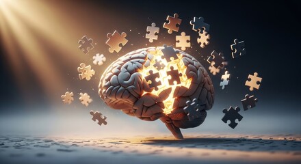 Unlock your potential with this brain puzzle illustration symbolizing creativity, problem-solving, and mental agility for your next project or campaign