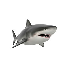 Obraz premium Great white shark illustration with open mouth Generative AI